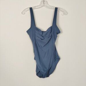 Calvin Klein Women's One Piece Ruched Swimsuit Size 10 Beach Summer Vacation